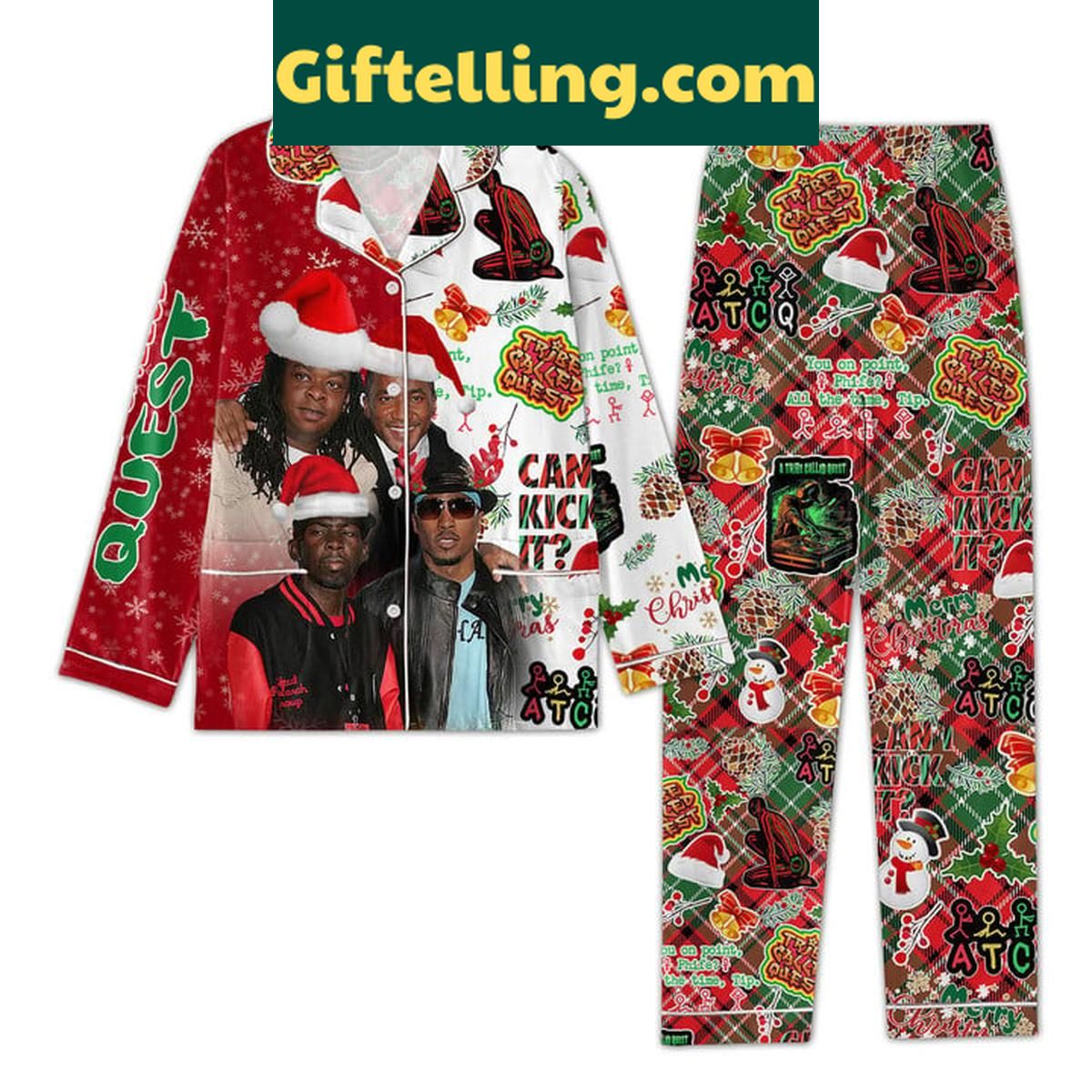 A Tribe Called Quest Christmas Can I Kick It 2024 Polyester Pajamas Set A Tribe Called Quest Christmas Can I Kick It Polyester Pajamas Set