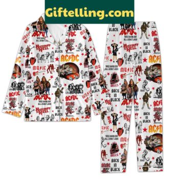 ACDC You Shook Me All Night Long Highway to Hell Pajamas Set