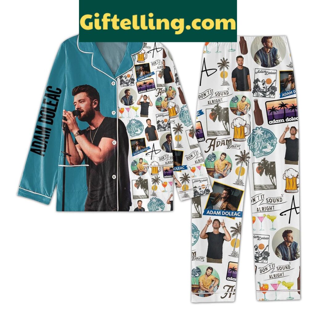 Adam Doleac Sound Alright polyester pajamas set, long sleeves and pants with Sound Alright graphic