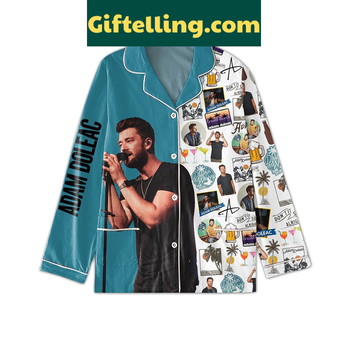 adam-doleac-sound-alright-polyester-pajamas-set-cozy-soundtrack-inspired-sleepwear-4 Adam Doleac Sound Alright polyester pajamas set, long sleeves and pants with Sound Alright graphic