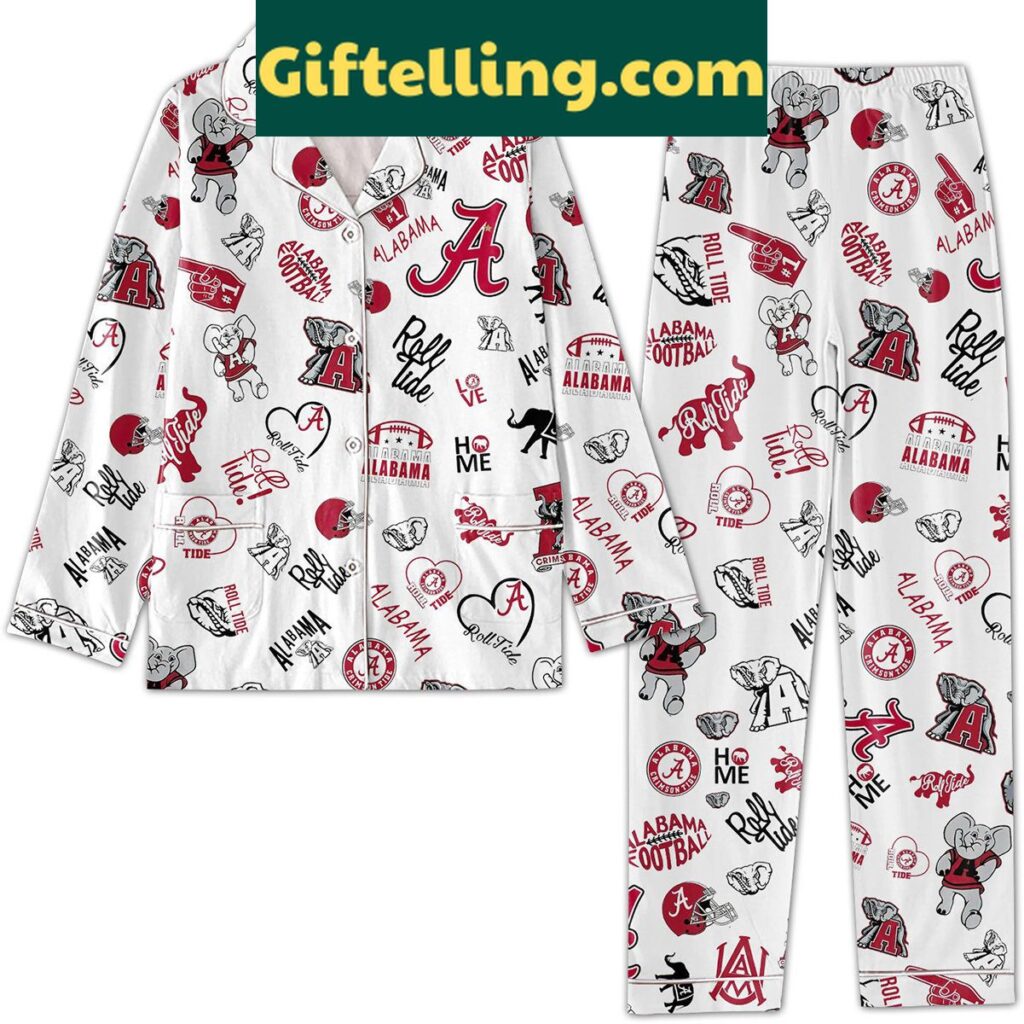 Alabama Crimson Tide Roll Tide Pajamas Set official sleepwear