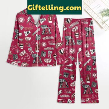 Alabama Crimson Tide Roll Tide Red Polyester Pajamas Set