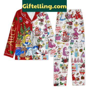 Alice In Wonderland Santa Claus Christmas Pajamas Set for kids and adults