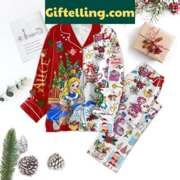 Alice In Wonderland Santa Claus Christmas Pajamas Set for kids and adults