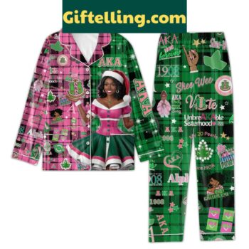 Alpha Kappa Alpha Christmas Polyester Pajamas Set