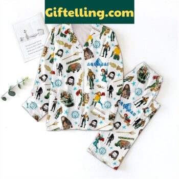 Aquaman Aquamanatee Polyester Pajamas Set product image showing design and team colors