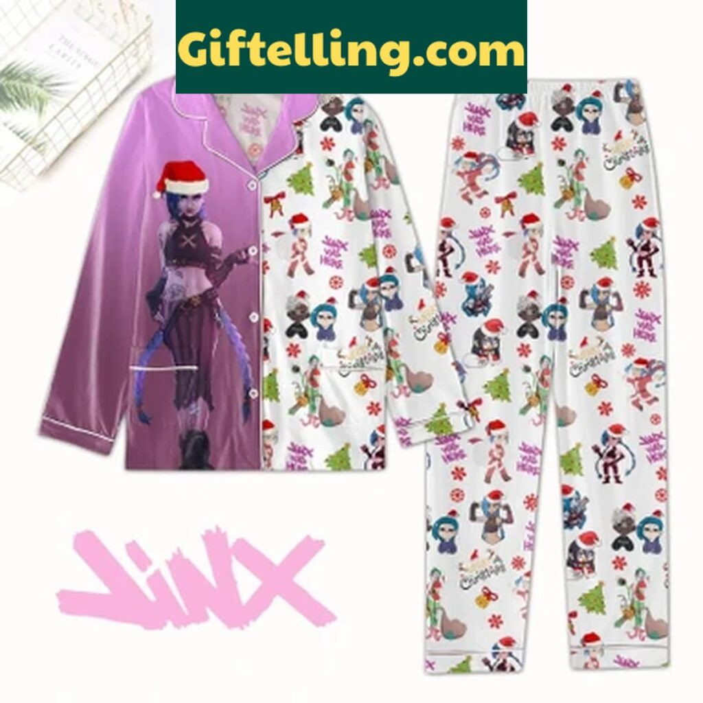 Arcane Jinx Saviors League Of Legends Christmas Polyester Pajamas Set