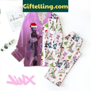 Arcane Jinx Saviors League Of Legends Christmas Polyester Pajamas Set