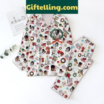 Aretha Franklin You Better Think Christmas Pajamas Set, holiday-themed pajamas with fun graphics