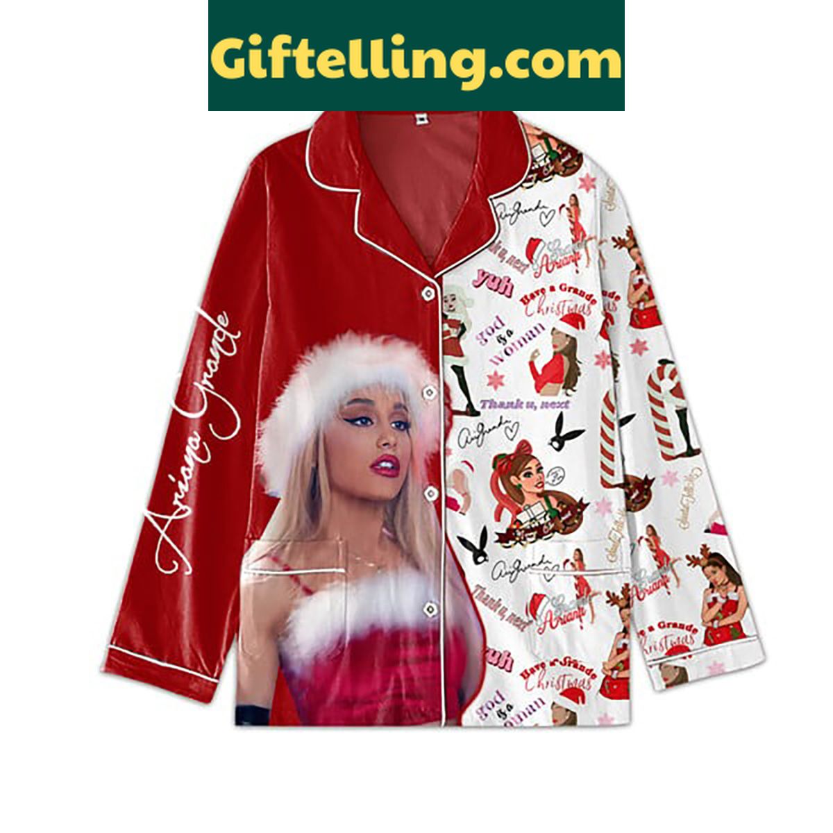 ariana-grande-christmas-pajamas-set-for-a-cozy-holiday-3 Ariana Grande Christmas Pajamas Set