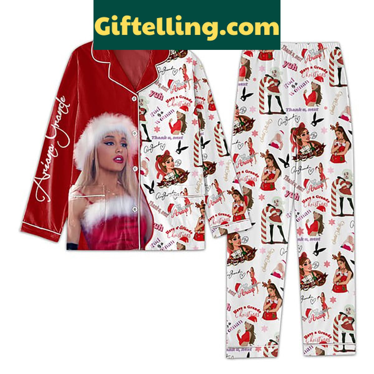 ariana-grande-christmas-pajamas-set-for-a-cozy-holiday-4 Ariana Grande Christmas Pajamas Set