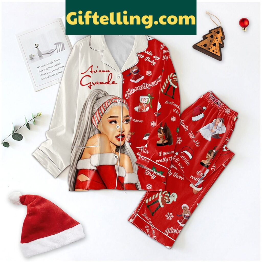 Ariana Grande-inspired pajamas set with 'Don't Make Me Fall In Love Again If He Won't Be Here' quote