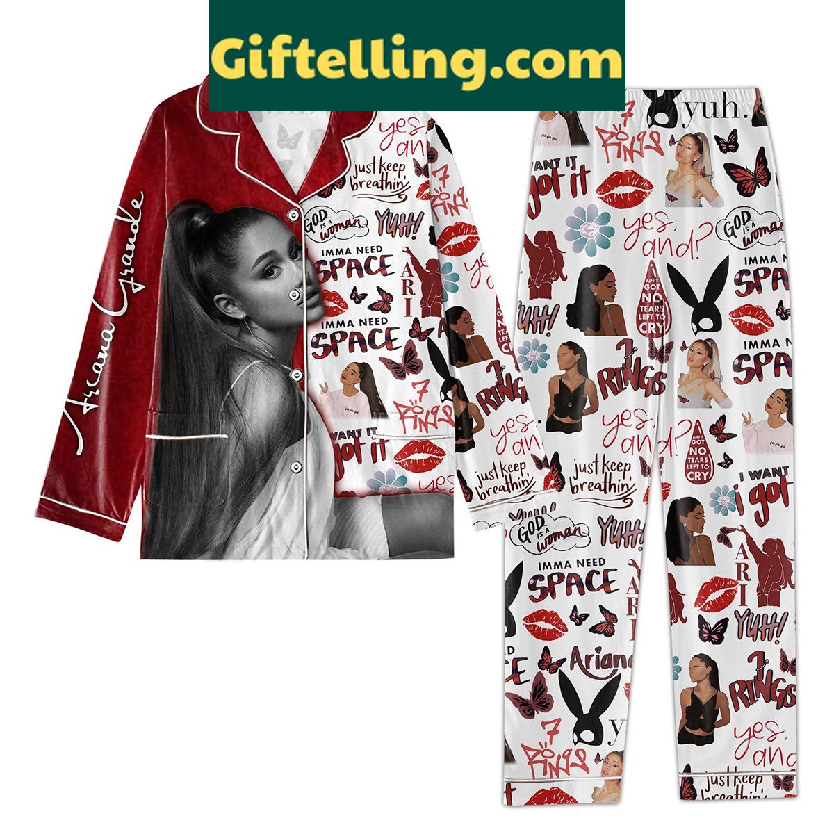 ariana-grande-imma-need-space-polyester-pajamas-set-white-design-2 Ariana Grande I'mma Need Space Polyester Pajamas Set