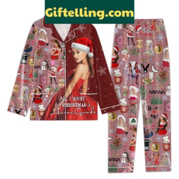 Ariana Grande pajamas set with festive design
