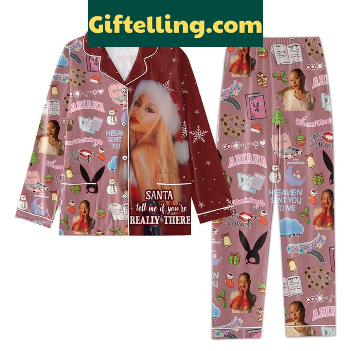 ariana-grande-santa-tell-me-if-youre-really-there-merry-christmas-polyester-pajamas-set-2 Ariana Grande merry Christmas polyester pajamas set