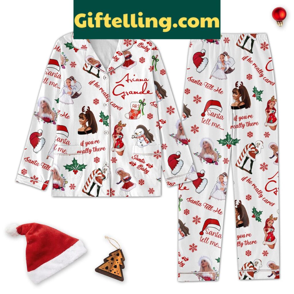 Ariana Grande festive holiday pajamas set for women