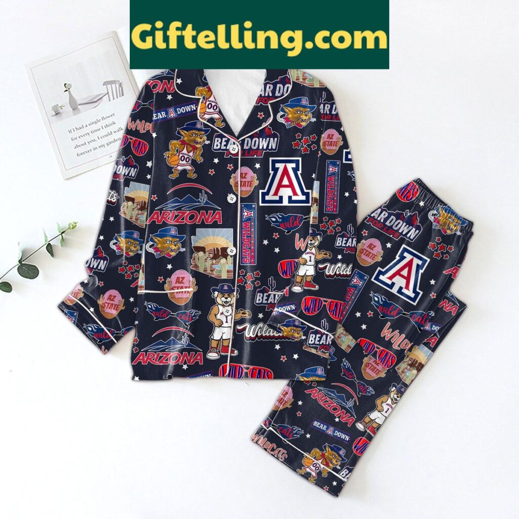 Arizona Wildcats Bear Down Polyester Pajamas Set