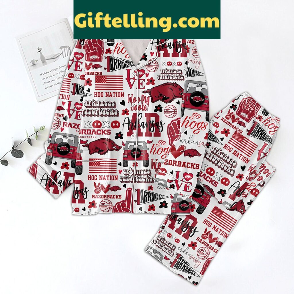 Arkansas Razorbacks Go Hogs Polyester Pajamas Set