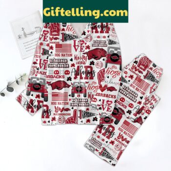 Arkansas Razorbacks Go Hogs Polyester Pajamas Set
