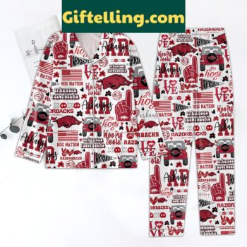 Arkansas Razorbacks Go Hogs Polyester Pajamas Set