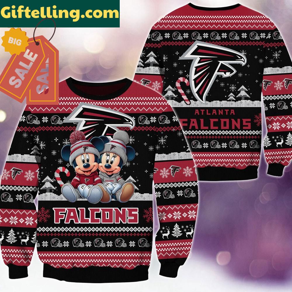 Atlanta Falcons NFL Mickey Minnie Ugly Christmas Sweater