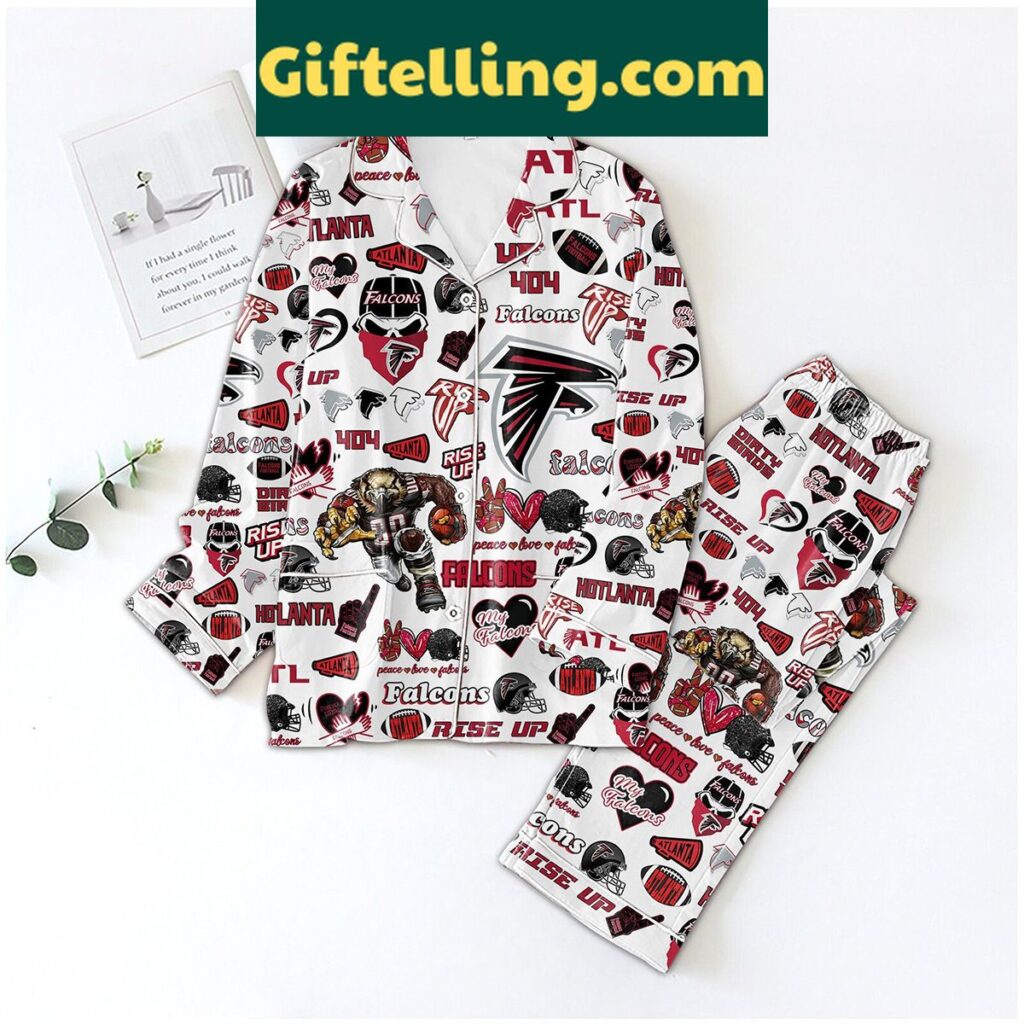 Atlanta Falcons Peace Love Rise Up Dirty Birds Pajamas Set