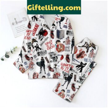 Attack On Titan Give Up On Your Dream And Die Pajamas Set