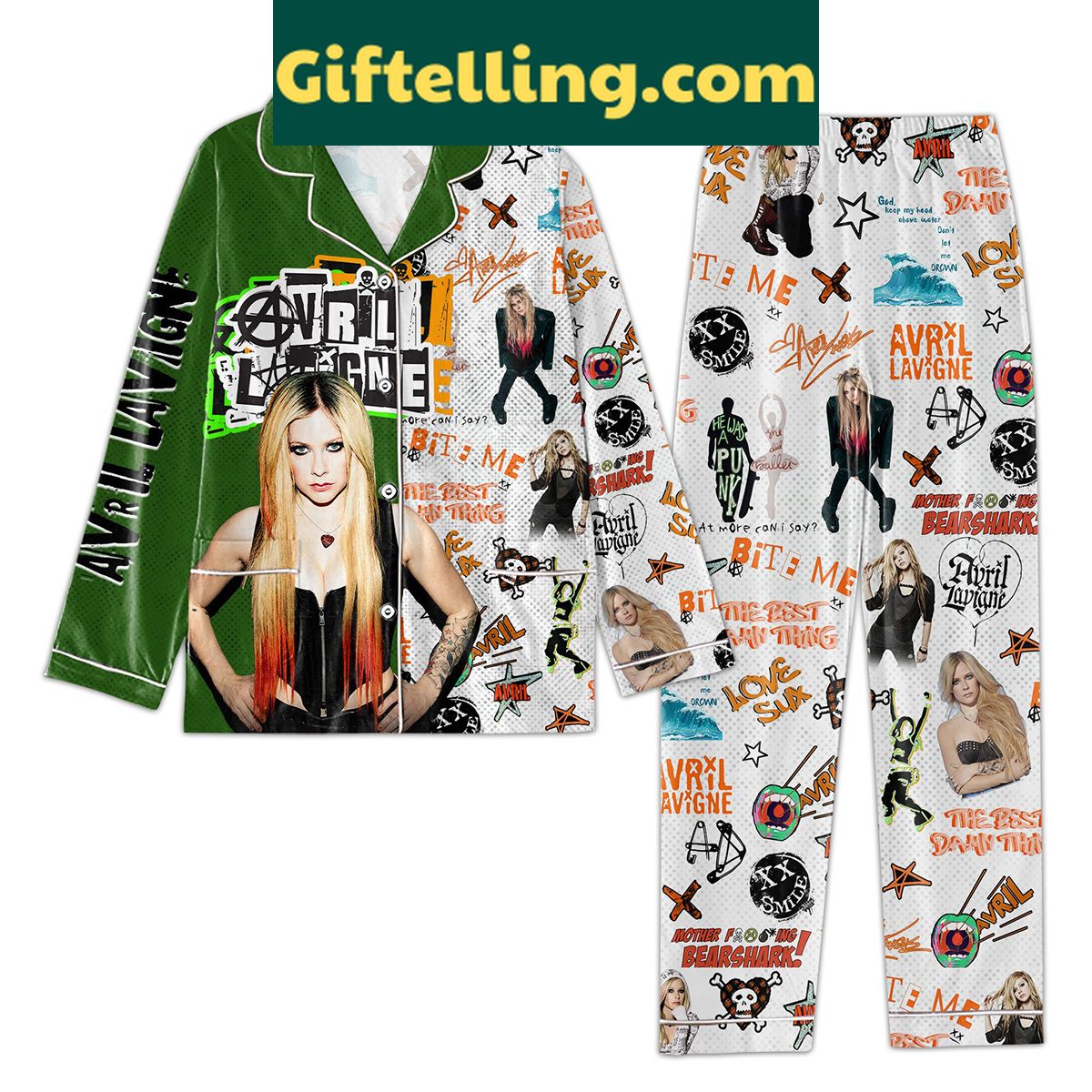 avril-lavigne-the-best-damn-thing-white-polyester-pajamas-set-official-merch-2 Avril Lavigne The Best Damn Thing White Polyester Pajamas Set