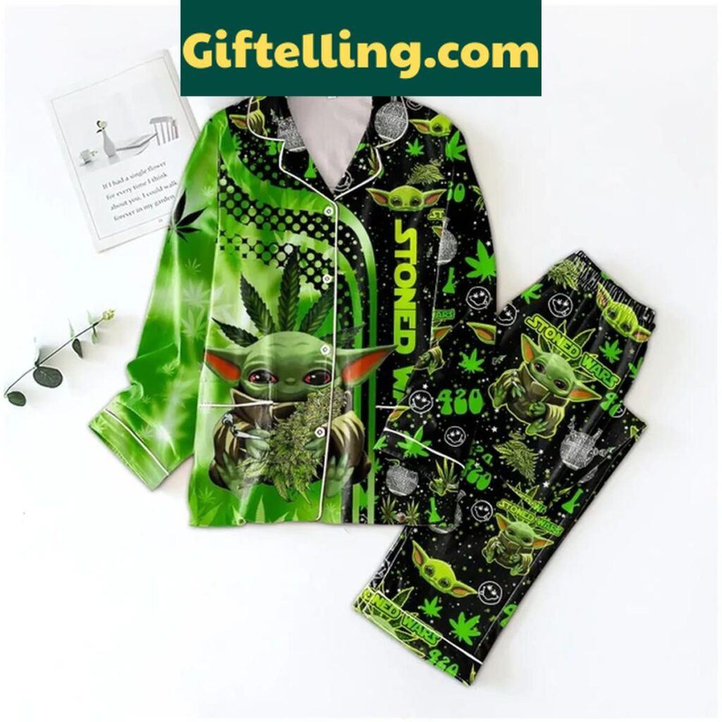 Star Wars Stoned Wars Baby Yoda Polyester Pajamas Set