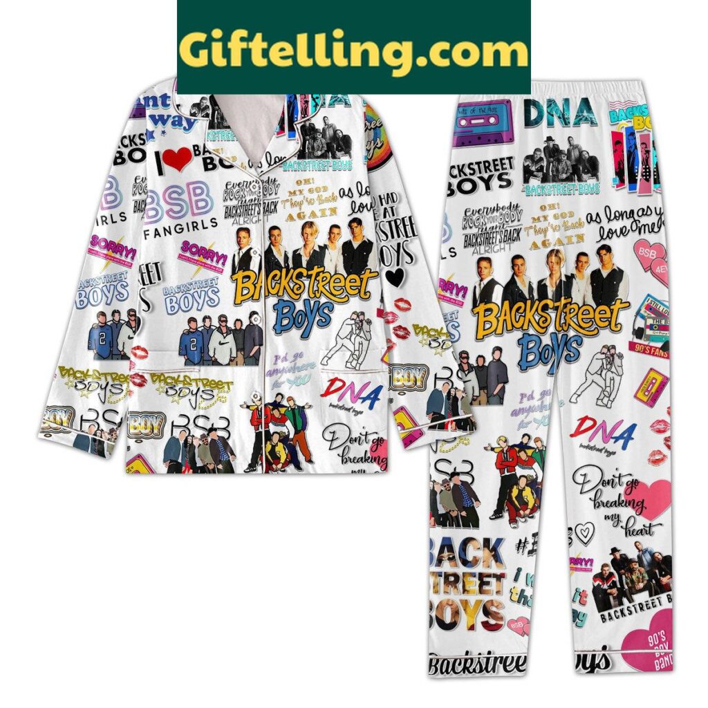 Backstreet Boys As Long As I Love You White Design Polyester Pajamas Set