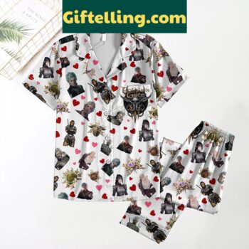 Baldur's Gate Dungeons & Dragons Pajamas Set, featuring a colorful design with game-inspired characters and symbols