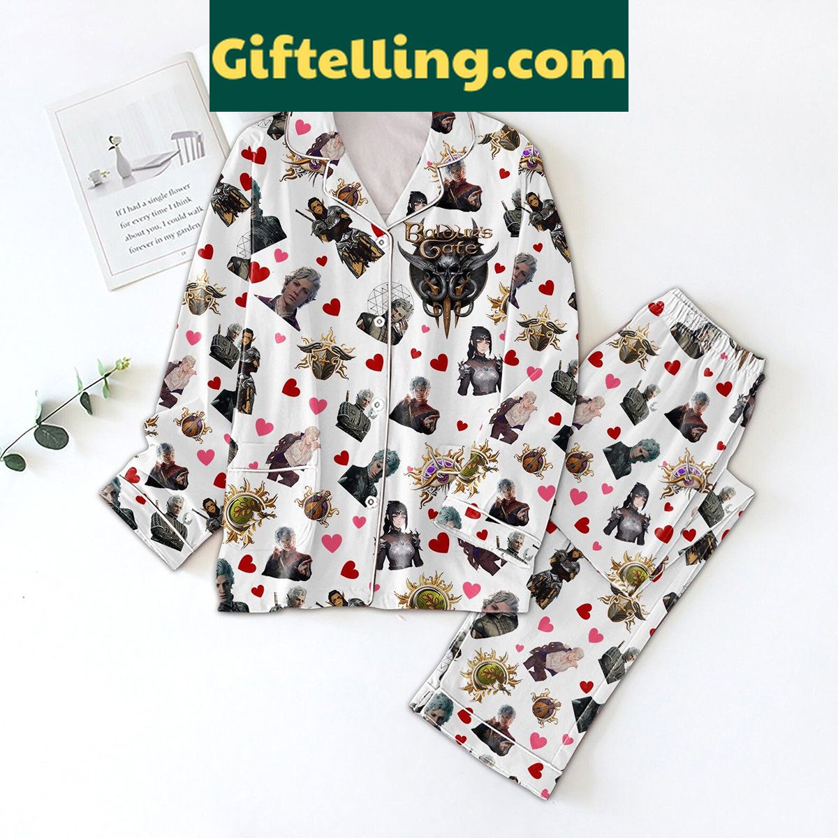 baldurs-gate-dungeons-dragons-pajamas-set-for-the-ultimate-fan-2 Baldur's Gate Dungeons & Dragons Pajamas Set, featuring a colorful design with game-inspired characters and symbols