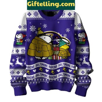 Baltimore Ravens Peanuts Snoopy Ugly Sweater Christmas Gift