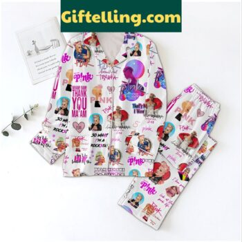 Beautiful Trauma Pajamas set, pink summer carnival design