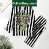 Beetle Juice themed pajamas set with Never Trust The Living design