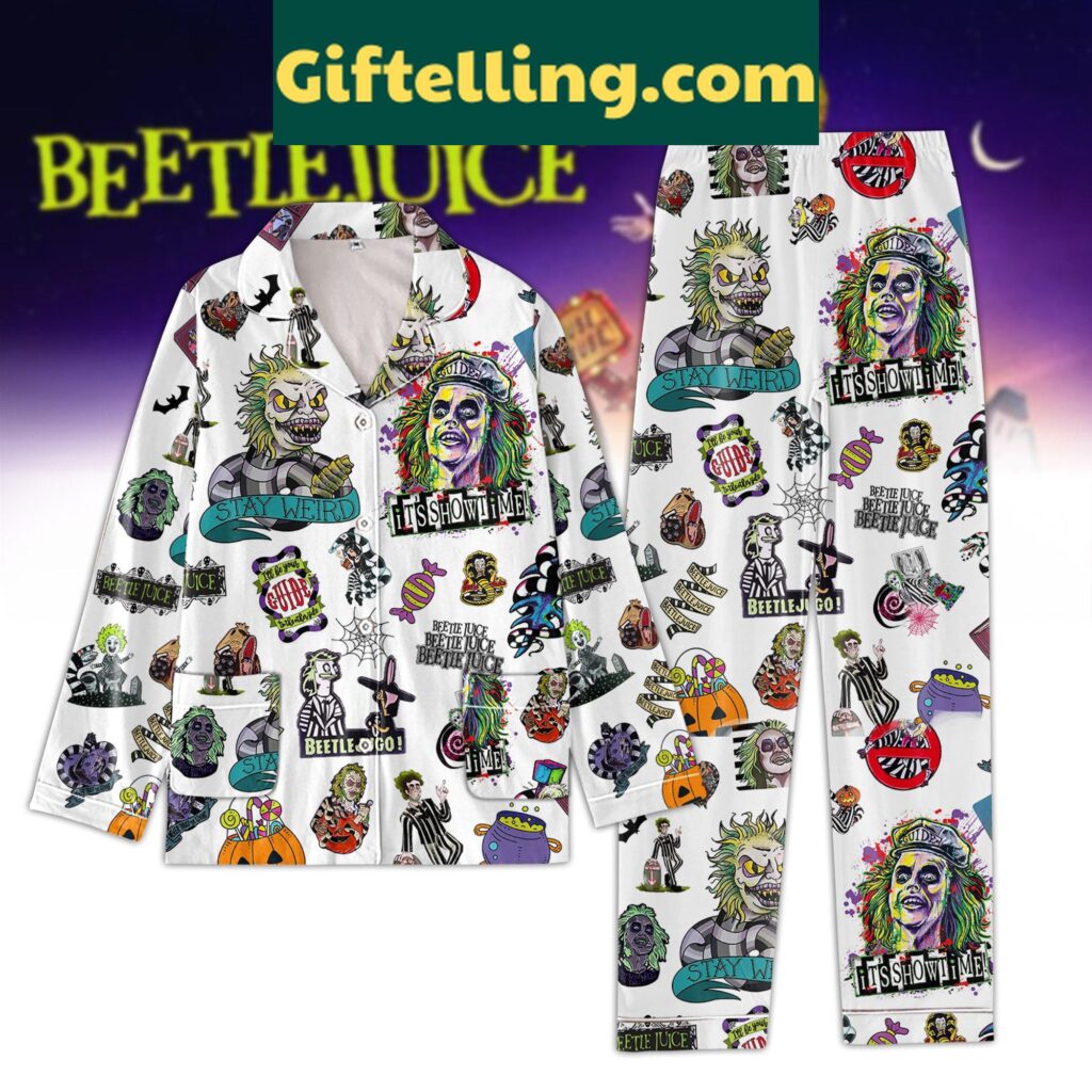 Beetlejuice Stay Weird It's Show Time Pajamas Set