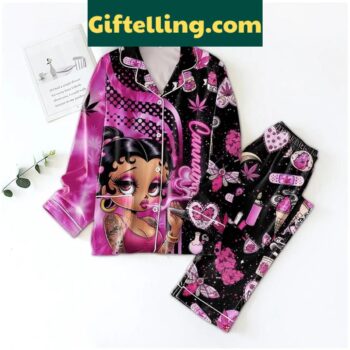 Betty Boop High Spirit Poly Pajamas Set, cannabitch-themed loungewear