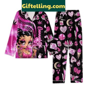 Betty Boop High Spirit Poly Pajamas Set, cannabitch-themed loungewear
