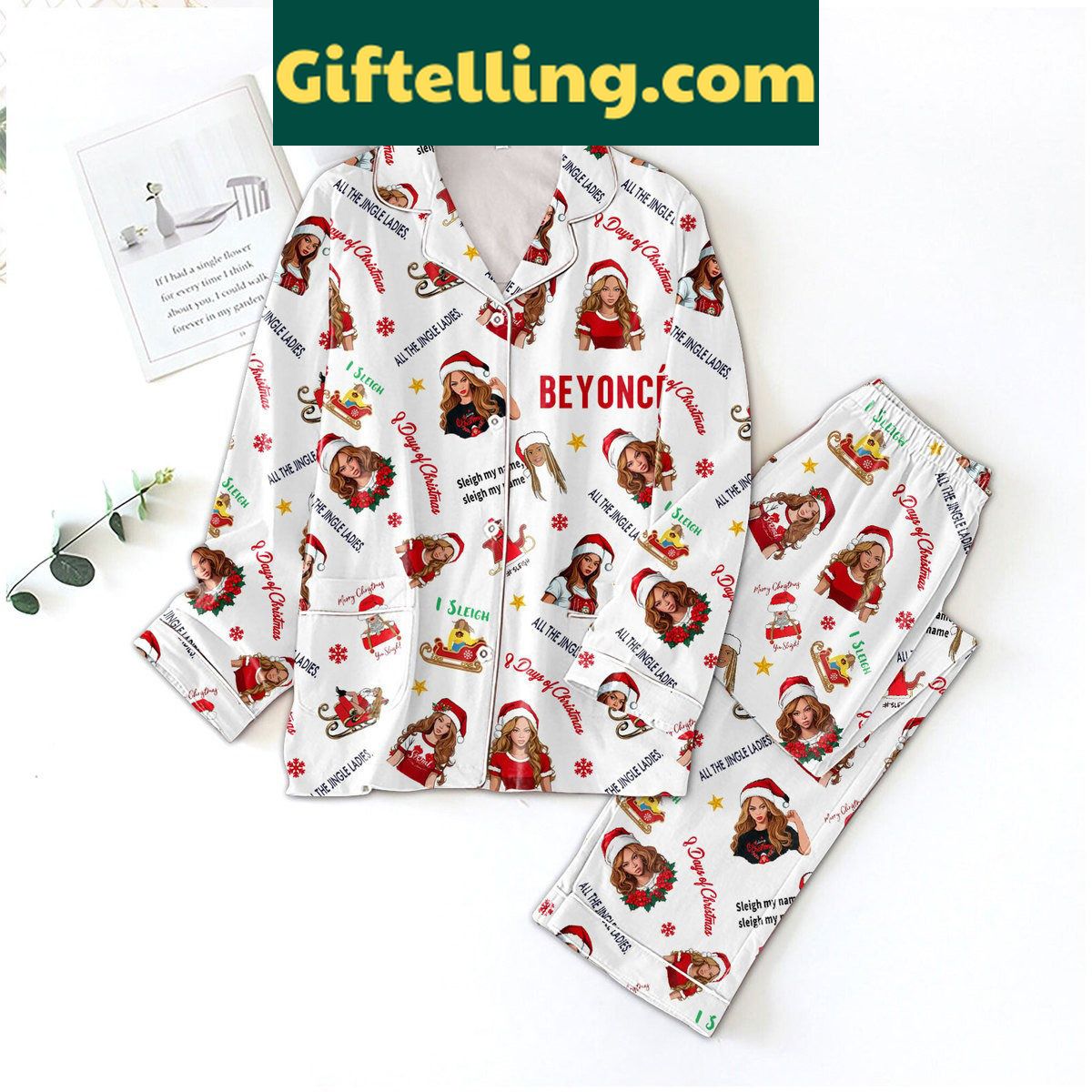 beyonce-all-the-jingle-ladies-pajamas-set-holiday-gift-for-women-1 Women's Beyonce All The Jingle Ladies holiday pajamas set