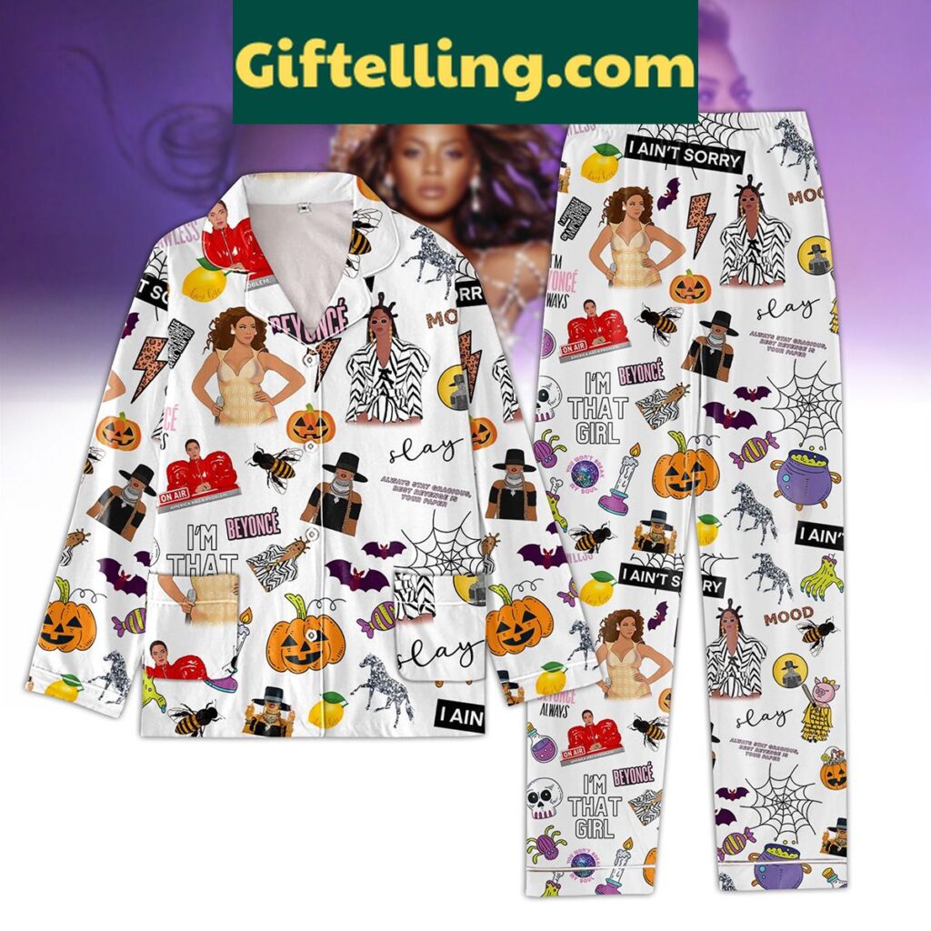 Beyonce I'm That Girl Always Stay Gracious Best Revenge Is Your Paper Pajamas Set lay flat on a surface