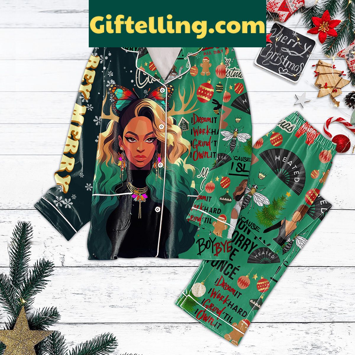 beyonce-pajamas-set-i-dream-it-i-work-hard-i-grind-til-i-own-it-comfortable-loungewear-1 Beyonce Pajamas Set with I Dream It I Work Hard I Grind Til I Own It slogan