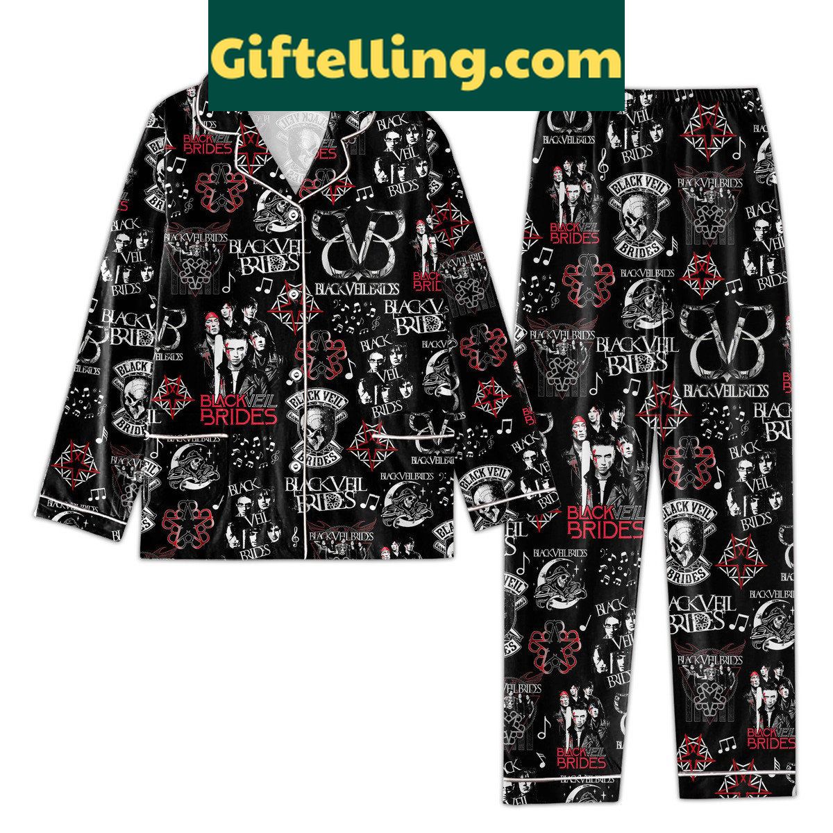 black-veil-brides-rock-n-roll-pajamas-set-official-band-merch-2 Black Veil Brides Rock N Roll Pajamas Set