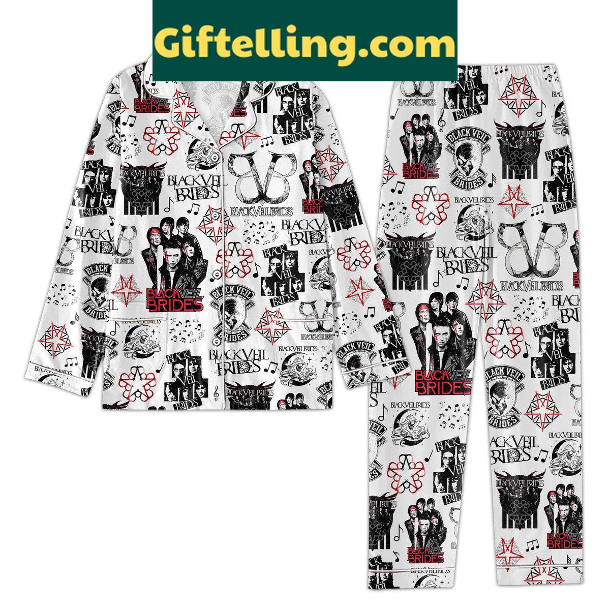 black-veil-brides-tour-concert-black-design-pajamas-set-for-die-hard-fans-2 Black Veil Brides tour-themed pajamas set for women