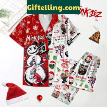 Blink-182 Where Are You 2024 Christmas Polyester Pajamas Set