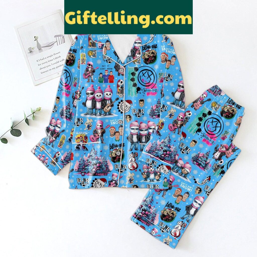 Blink 182 Snow Merry Christmas Pajamas Set