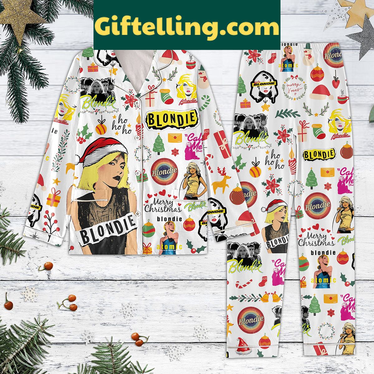 blondie-merry-christmas-pajamas-set-for-women-holiday-cheer-1 Blondie Merry Christmas Pajamas Set for Women