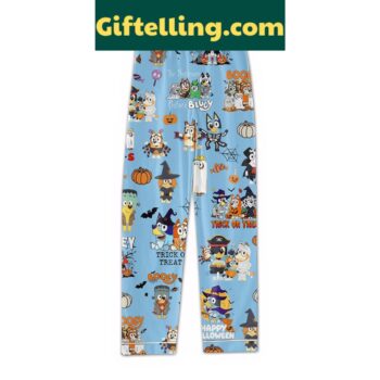 Bluey Halloween The Nightmare Before Christmas Polyester Pajamas Set Blue