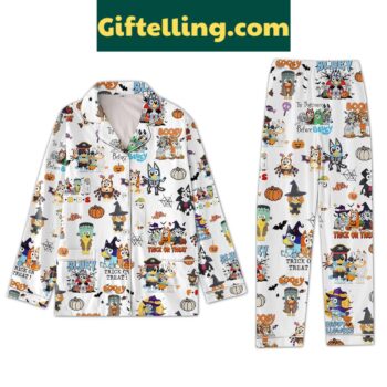 Bluey Halloween The Nightmare Before Christmas White Polyester Pajamas Set for kids