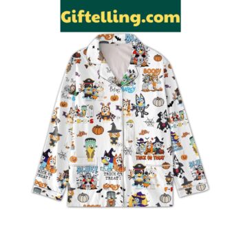 Bluey Halloween The Nightmare Before Christmas White Polyester Pajamas Set for kids