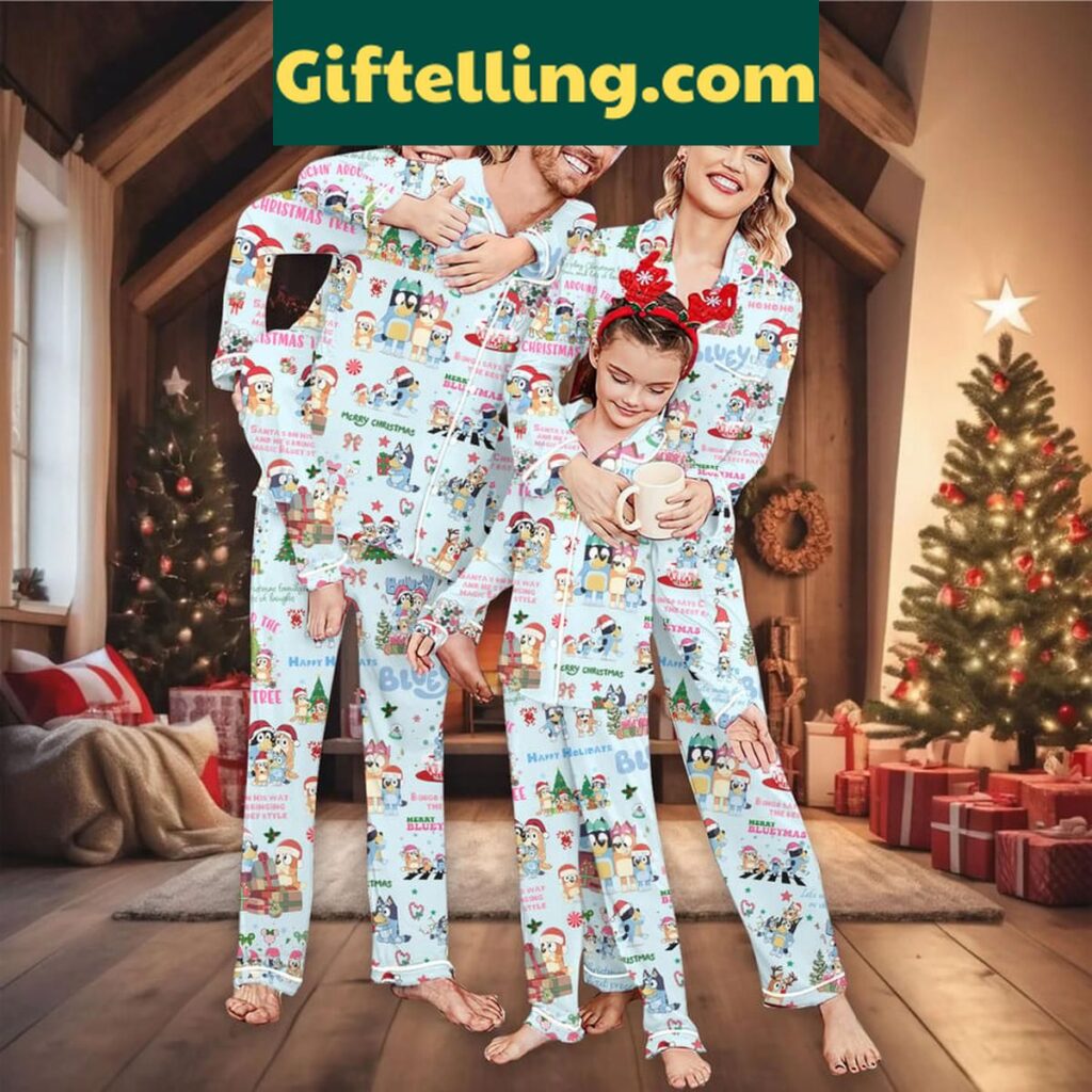 Bluey The Heelers 2024 Christmas Family Polyester Pajamas Set